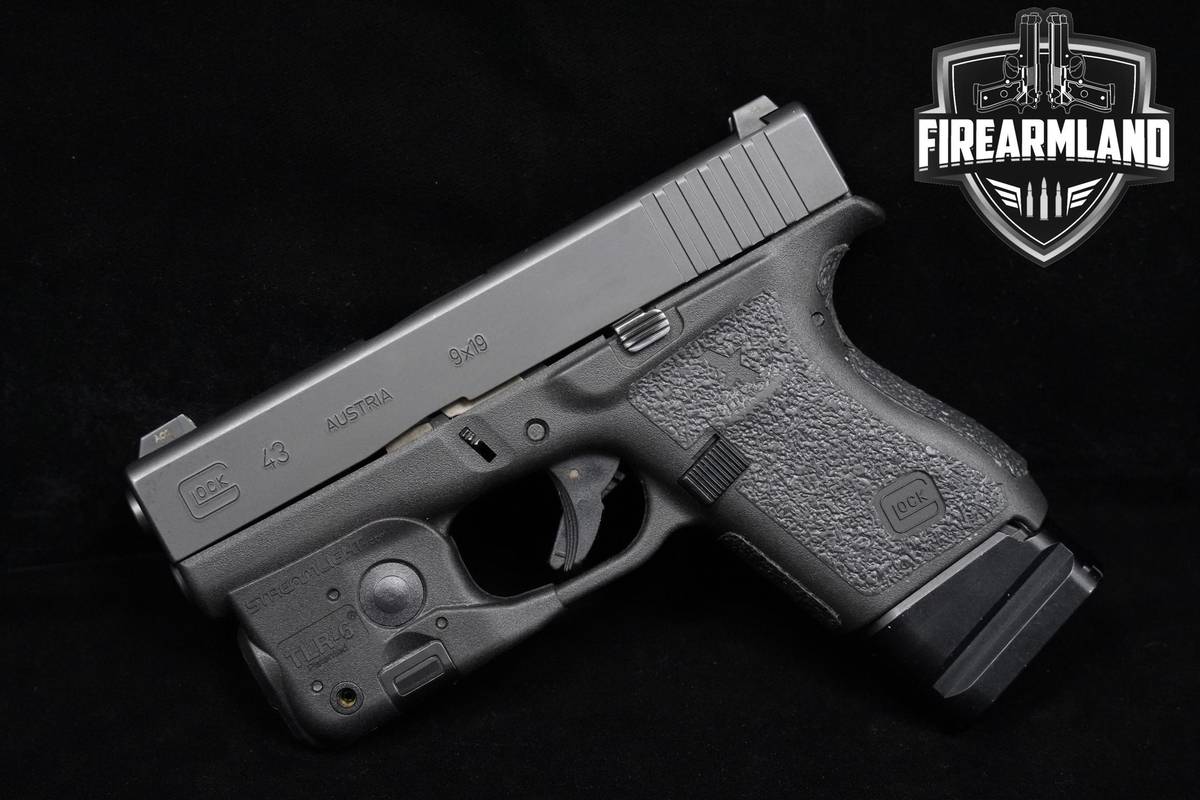 Glock 43 Slimline 9mm Glock-43 G43 +4 MAGS, ORIG CASE, & STREAMLIGHT