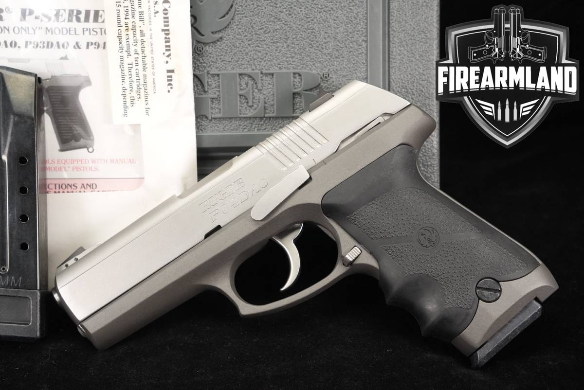 LIKE-NEW 1998 Ruger P94DAO 9mm Satin Stainless & Grey P94-DAO +2 MAGS