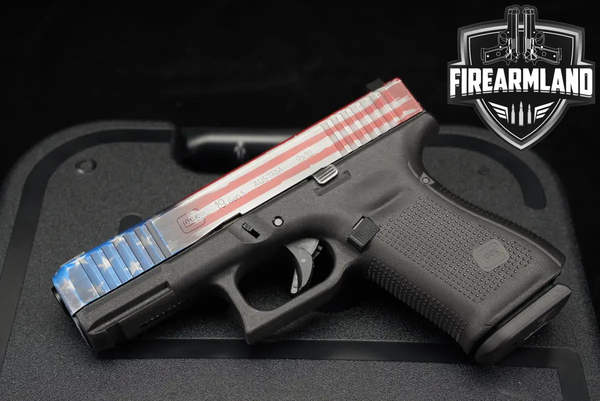Glock 19 Gen5 G19 Gen 5 9mm 4.02" American Flag Cerakote +ORIG CASE