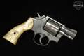 1961-1962 Smith & Wesson (S&W) Model 10 .38 Spl. Bright Nickel in Fair Condition Image 4