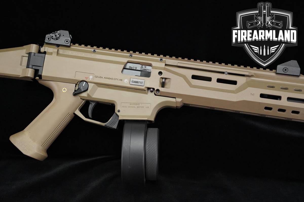 10 MAGS! CZ Scorpion EVO 3 S1 Carbine Faux-Suppressor 9mm 16.2" FDE +DRUM