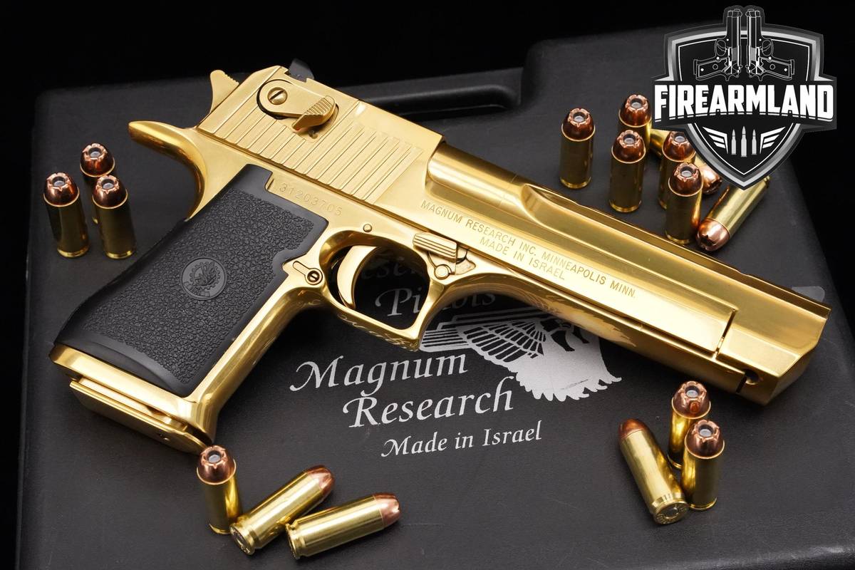 EL CHAPO Magnum Research Desert Eagle 50 AE 6" Gold Desert Eagle +CASE
