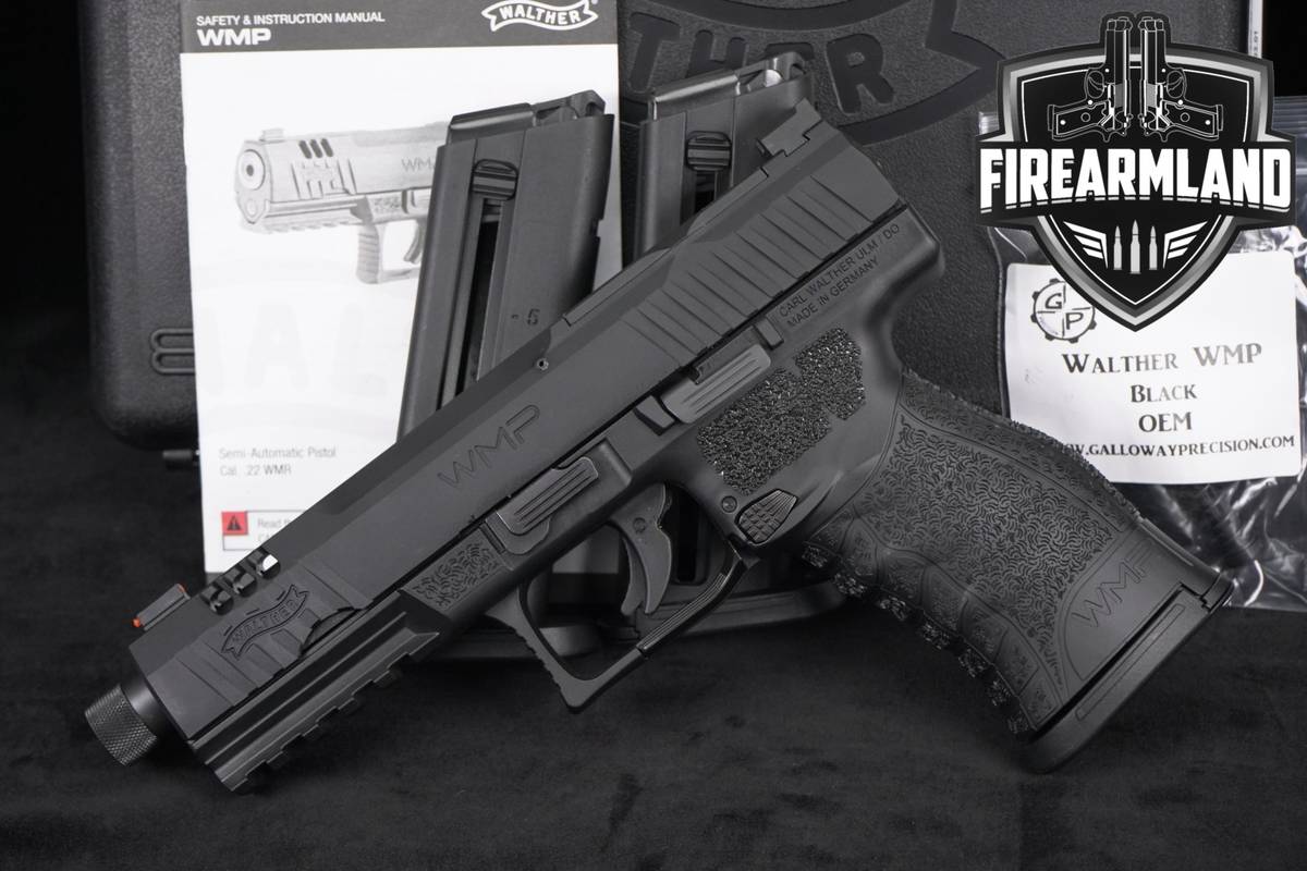 Walther WMP SD 22 WMR 4.9" Optics-Ready THREADED +3 MAGS & ORIG CASE