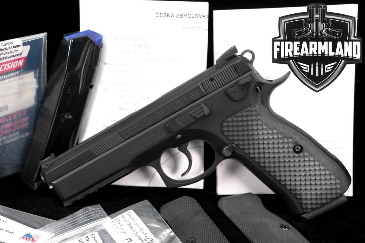 CZ 75 SP-01 Tactical 9mm 4.6" CZ75 SP01 Cajun Gun Wokrs Pistol +2 MAGS
