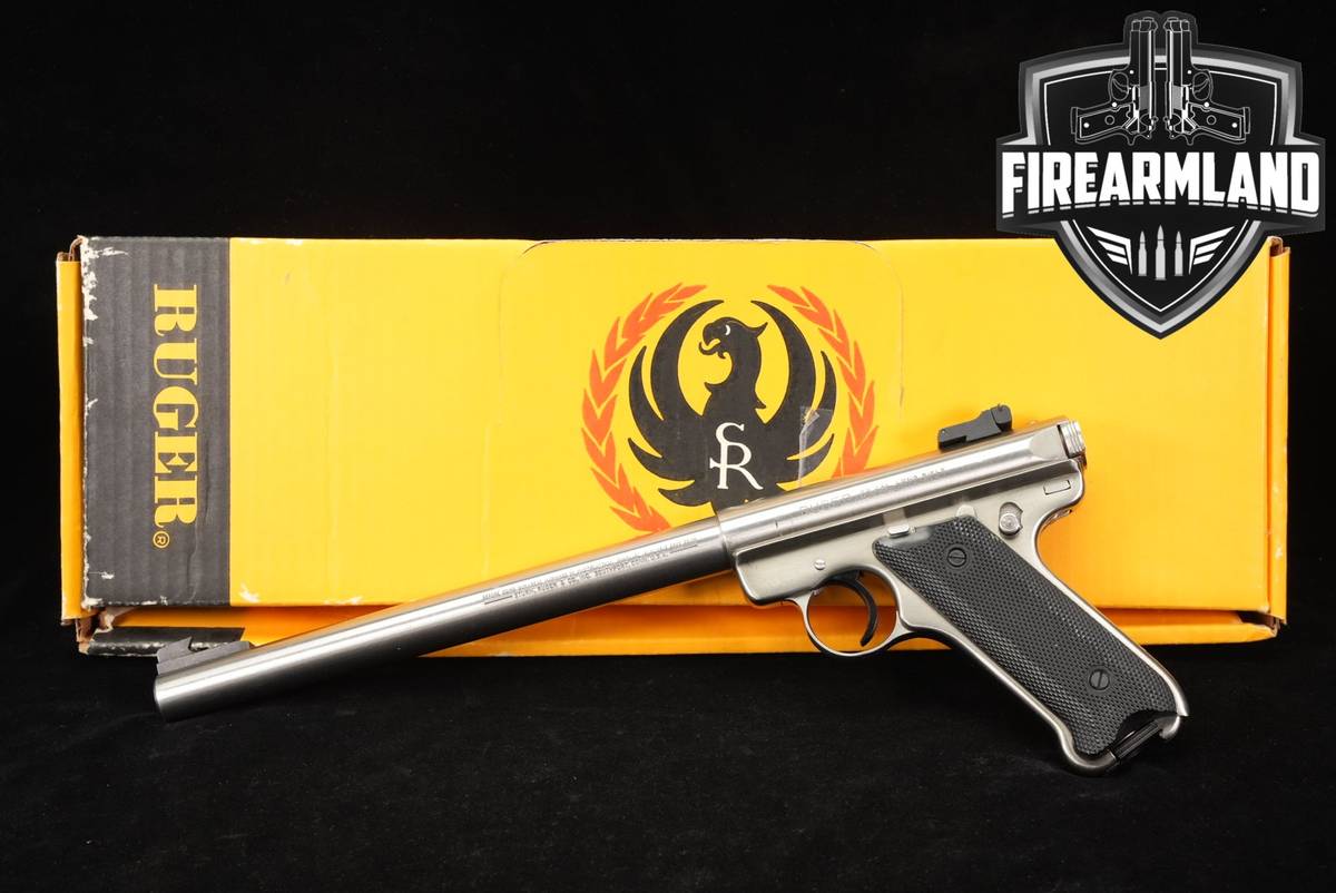 1991 Ruger Mark II Target 22LR 10" Brushed Stainless MK 2 +ORIG BOX