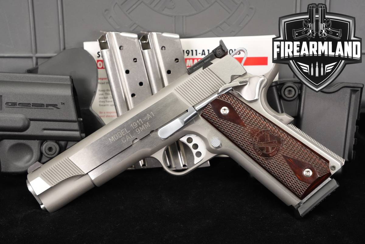 Springfield Armory 1911-A1 Loaded Target 9mm Stainless +3 MAGS & ORIG CASE