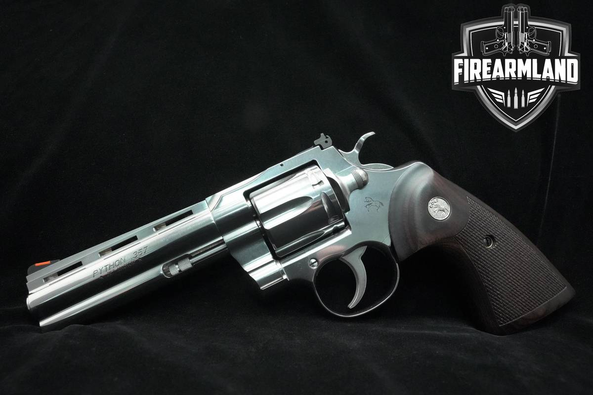 SNAKE-GUN Colt Python 357-Magnum 5" Stainless Colt-Python +ORIG CASE