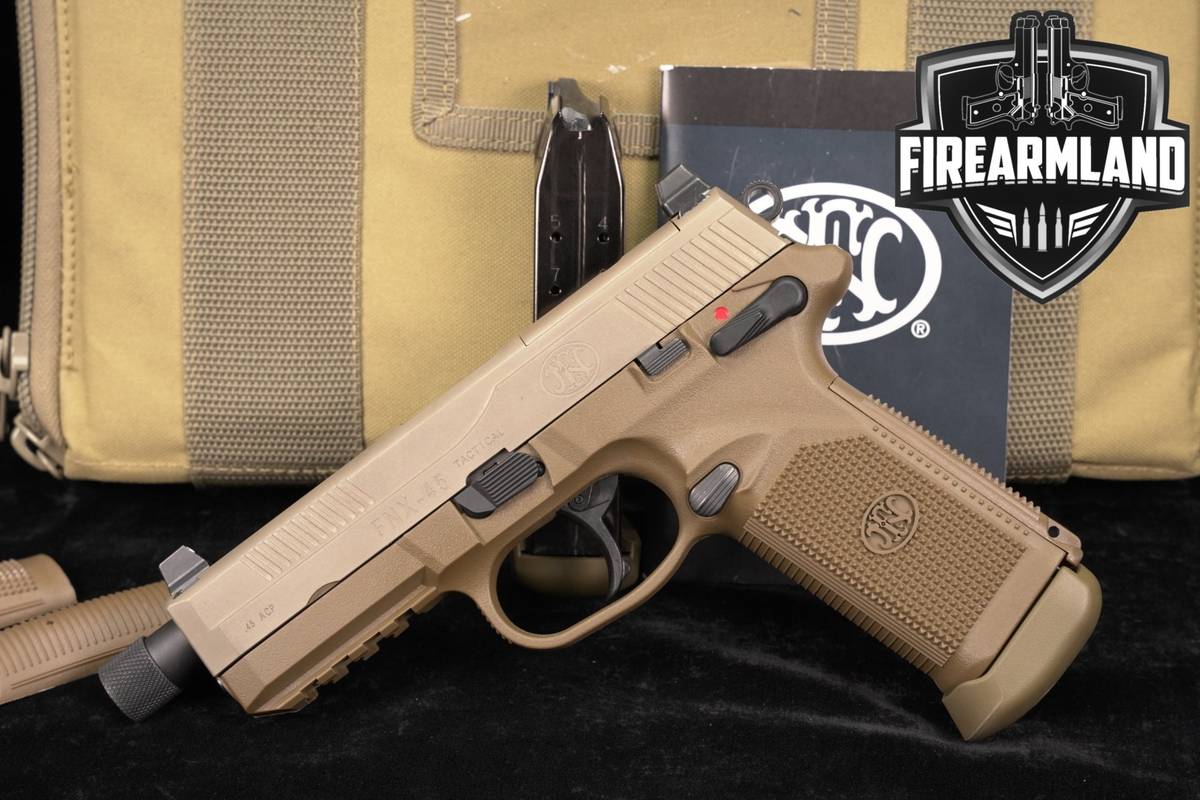 FN FNX-45 Tactical 45ACP Optics-Ready 5.25" FDE FNX45 +2 MAGS & ORIG CASE