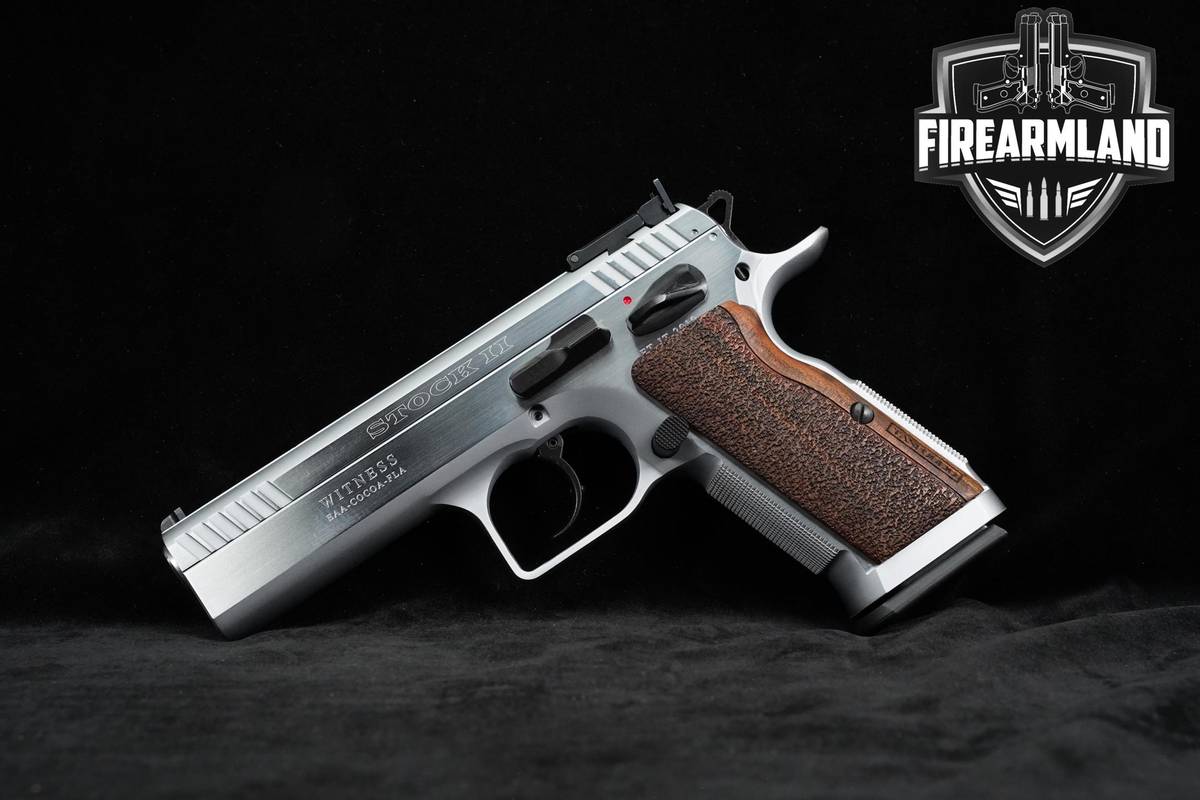 Tanfoglio Stock II Witness Elite 10mm 4.45 Satin Chrome +ORIG CASE