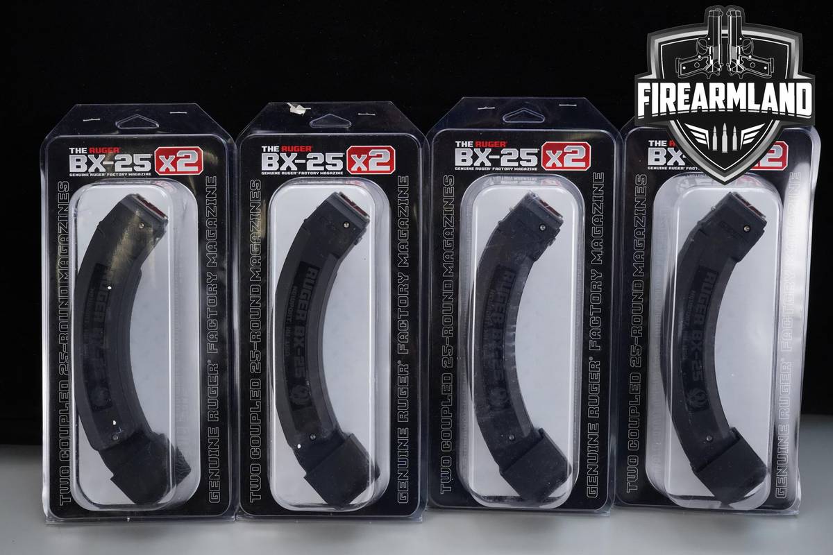 Four (4) Ruger 10/22 BX-25 Coupled 25rd Magazines 22LR 