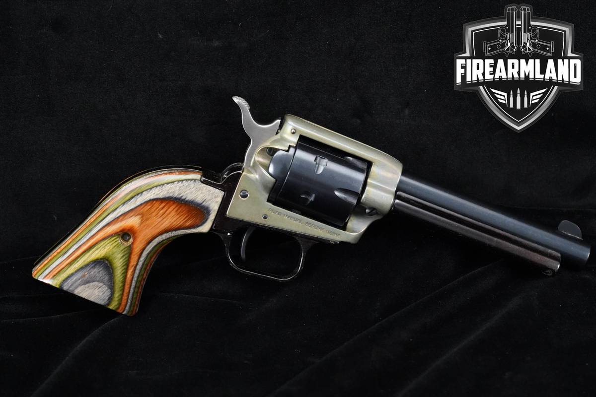 Heritage Manufacturing Rough Rider Camo Laminate .22 Mag/LR 4.75" +WOOD BOX