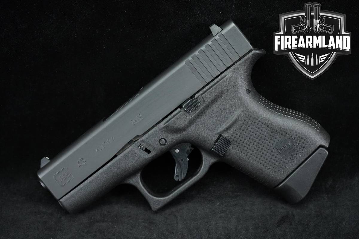 Glock 43 Slimline 9mm 3.41" G43 Sub-Compact Pistol +3 MAGS & ORIG CASE