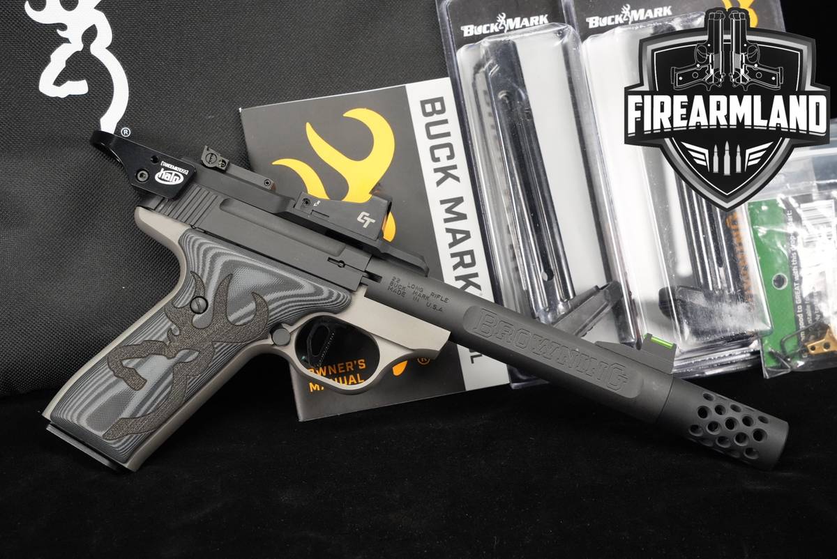 Browning Buck Mark 22LR 5.5" Buckmark +3 MAGS, ORIG CASE, CT RED DOT