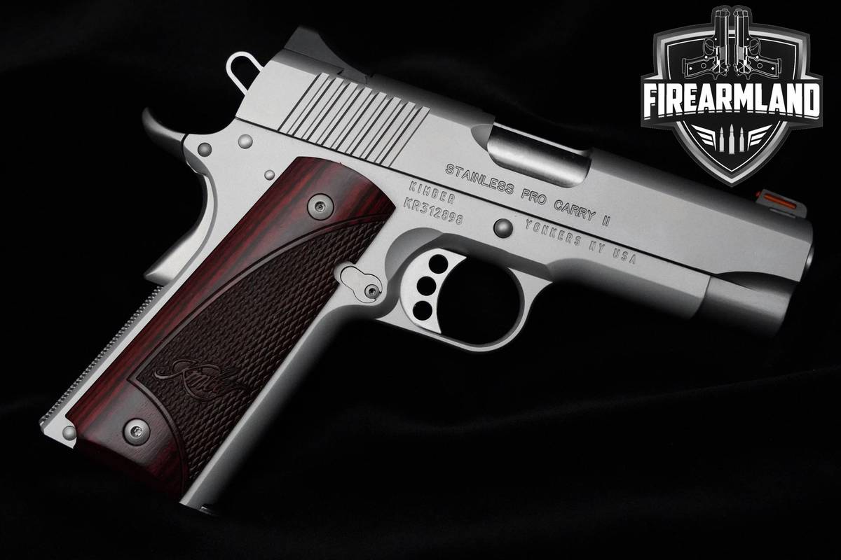 Kimber Stainless Pro Carry II 45 ACP 4" Satin Silver 1911 Stainless Plinker
