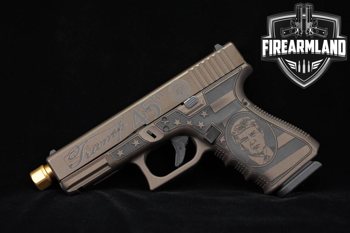TRUMP ENGRAVED Glock G19 Gen 4 9mm Patriotic +3 MAGS & ORIG CASE