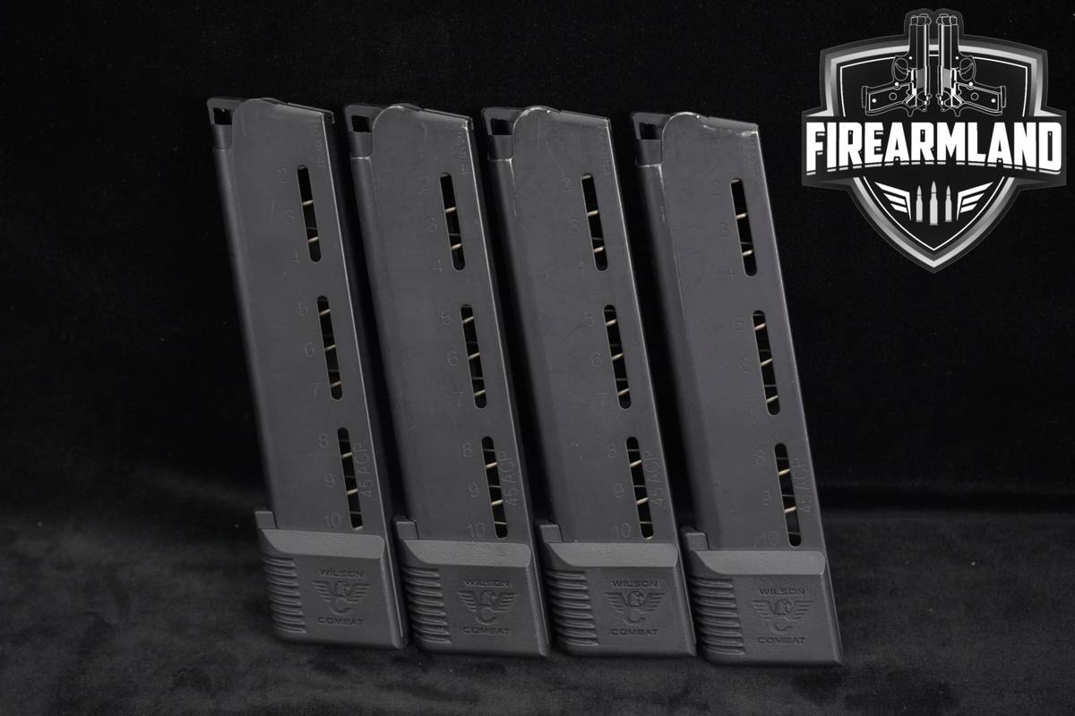 Wilson Combat (WC) 4x Four 1911 10 round Extended Magazines .45 ACP Mags
