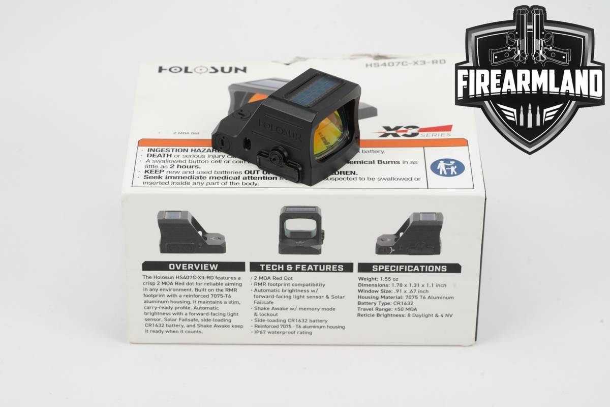Holosun HS407C-X3-RD 2 MOA Red Dot Sight HS-407C 407-C +ORIG BOX