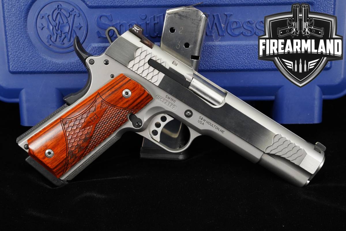 Smith & Wesson SW1911 E-Series 45 ACP S&W 1911 5 Stainless SW +2 MAGS