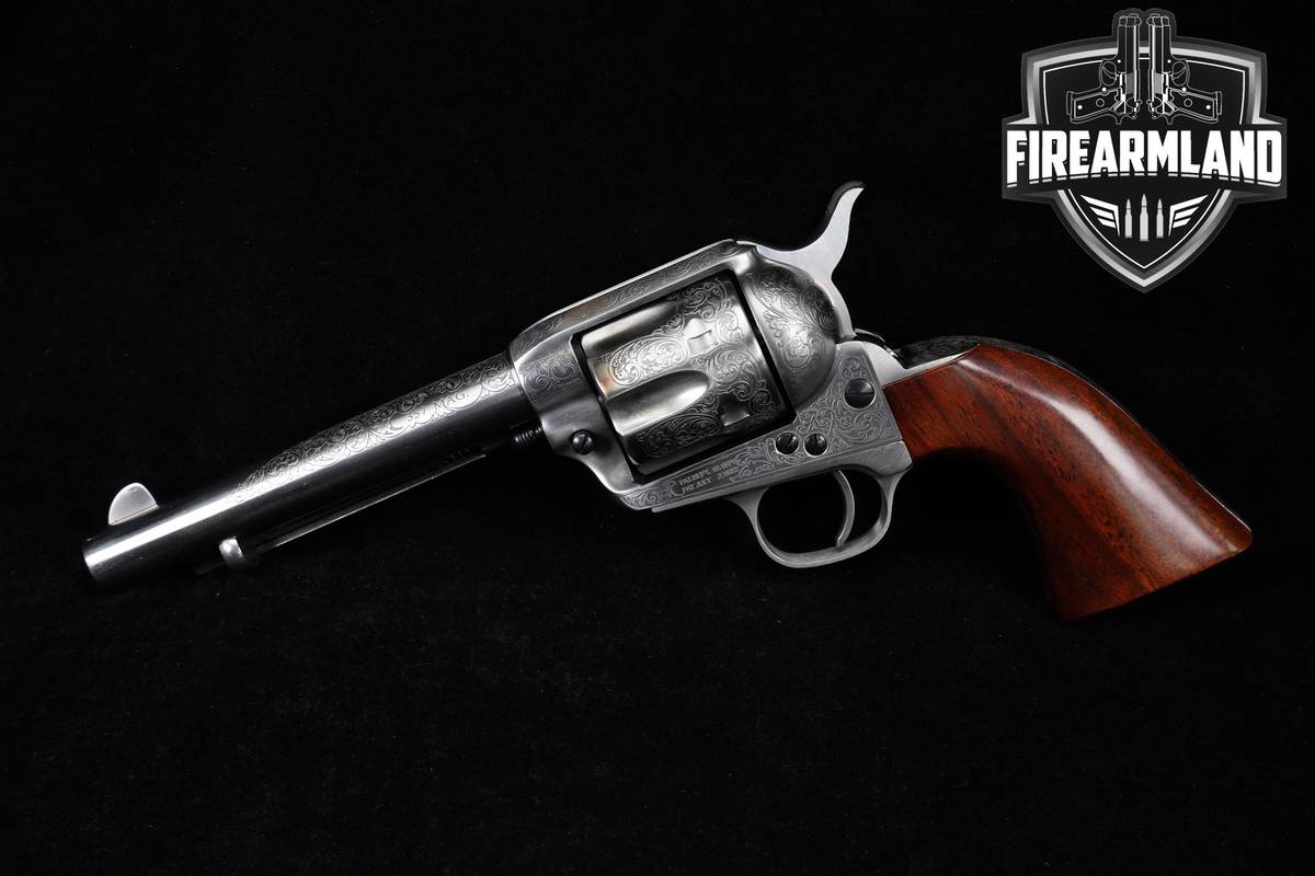Taylor & Co 1873 Cattleman White Floral Engraved 357 Magnum 5.5"