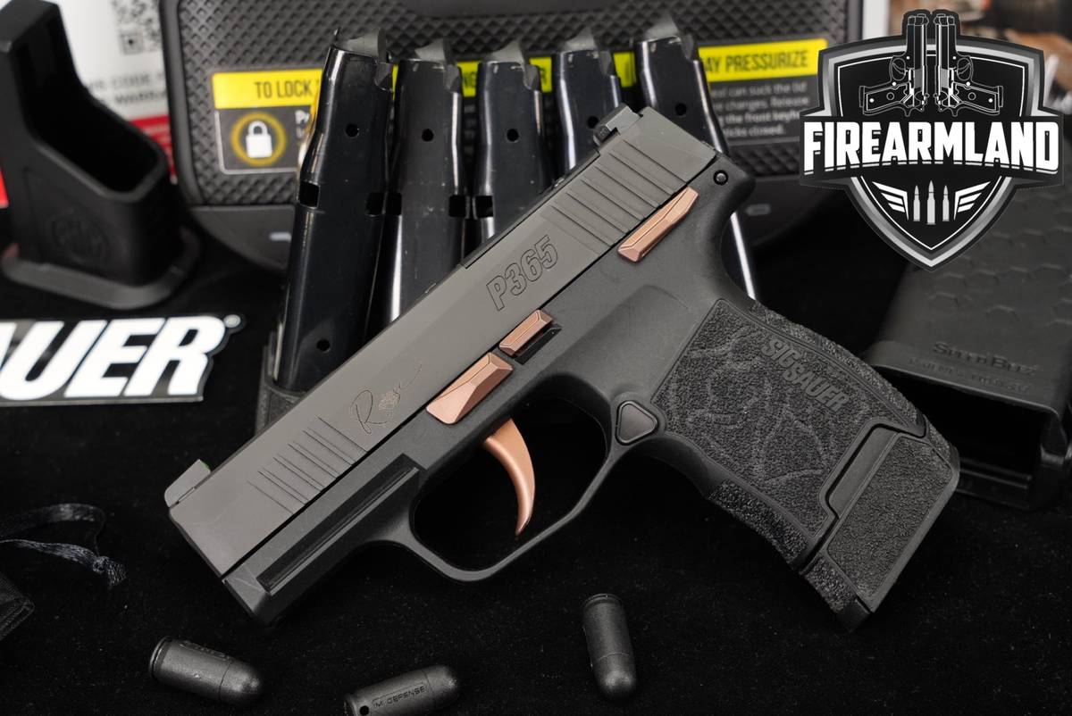 Sig Sauer P365-380 ROSE 380ACP 3.1" P 365 GOLD CONTROLS +6 MAGS