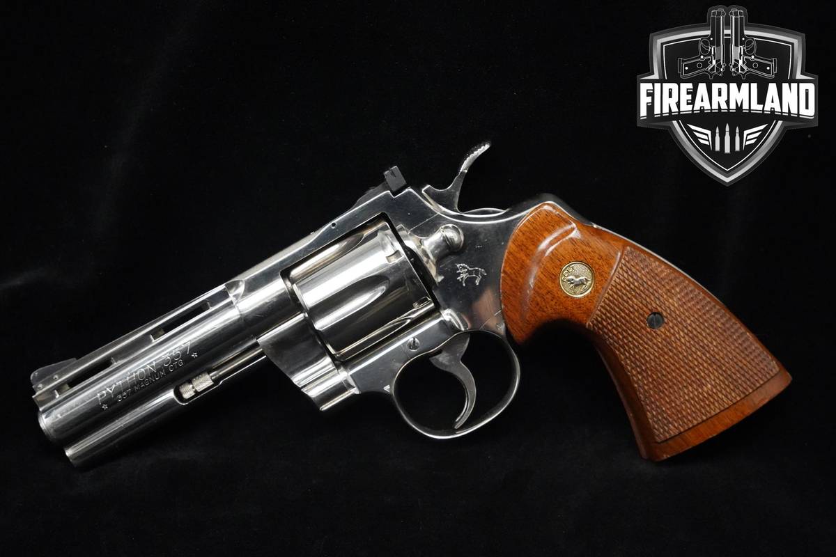 VINTAGE 1978 Colt Python 357-Magnum 4" NICKEL Colt-Python DA/SA