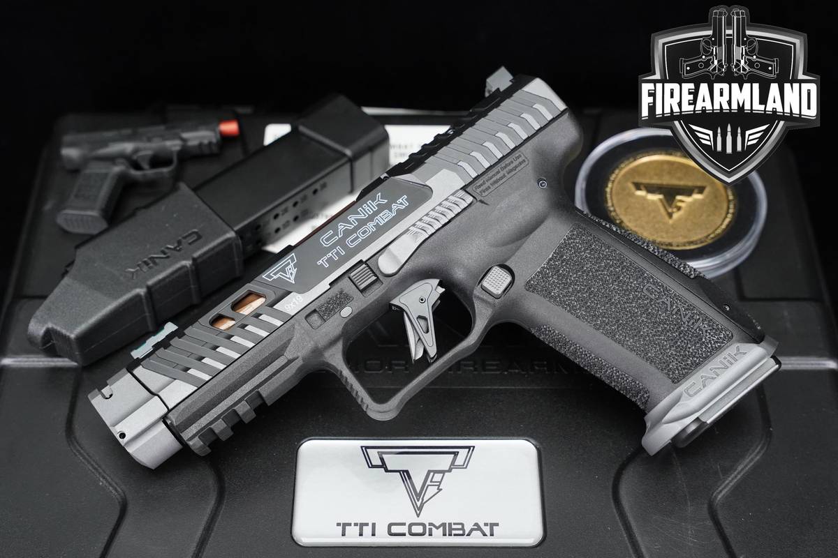 Canik TTI Combat 9mm 4.6 Two-Tone Black & Gray Pistol +2 MAGS & HOLSTER