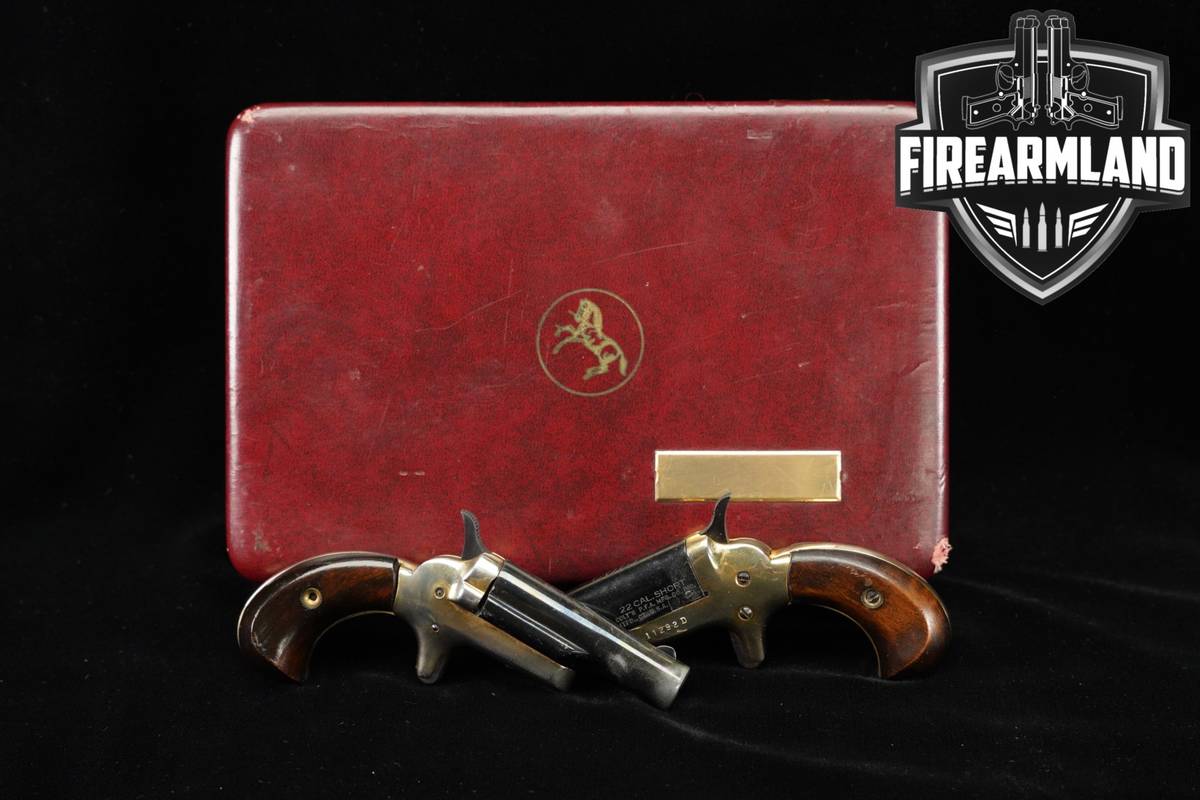 MATCHED PAIR! Colt Derringer Dueling Pistol Set 22 Short 2.5" +DISPLAY CASE