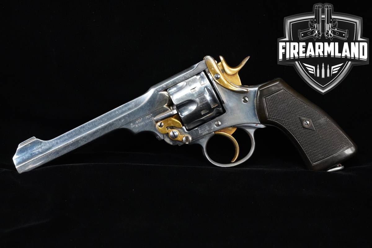 1915 WWI Webley Mark VI 455Webley 6" Bright Polished DA/SA