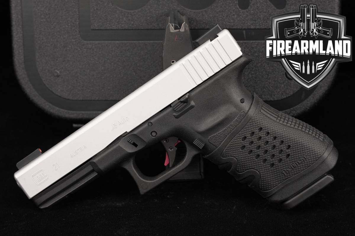 Glock 21 Gen3 G21 Gen 3 45 ACP 4.60" Silver +2 MAGS & ORIG CASE