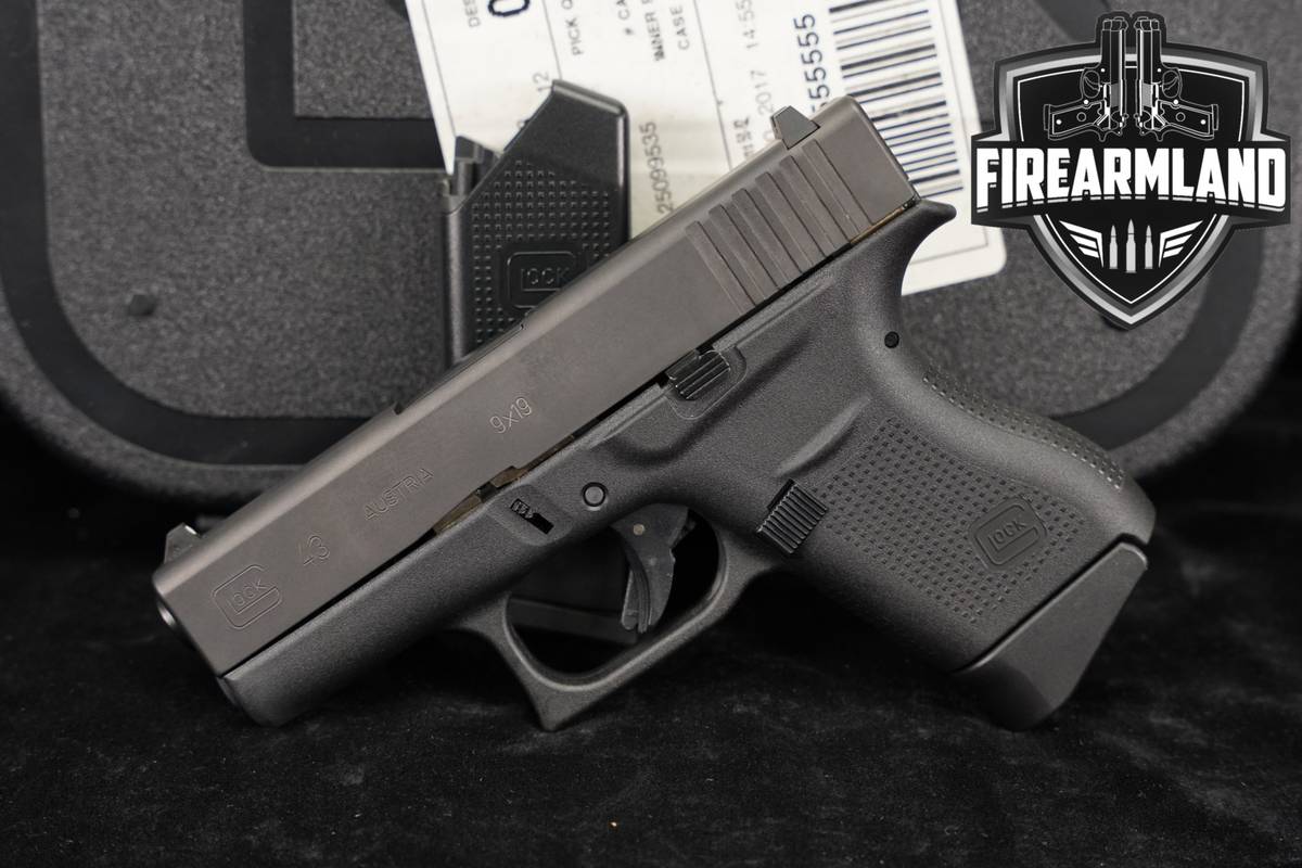 Glock 43 G43 9mm 3.41" +2 MAGS & ORIG CASE