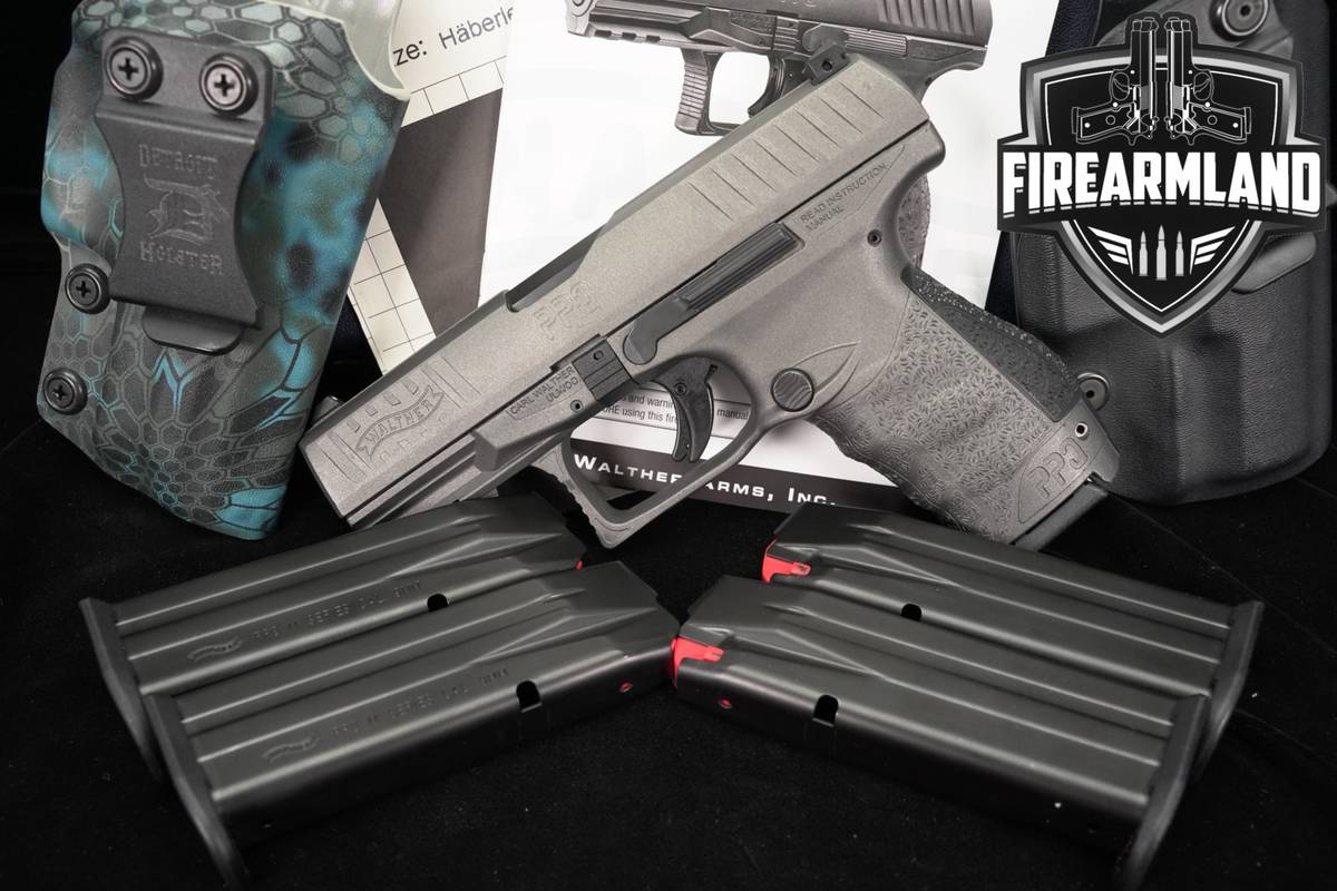Walther PPQ M2 9mm 4" Tungsten Gray +5 MAGS & HOLSTER