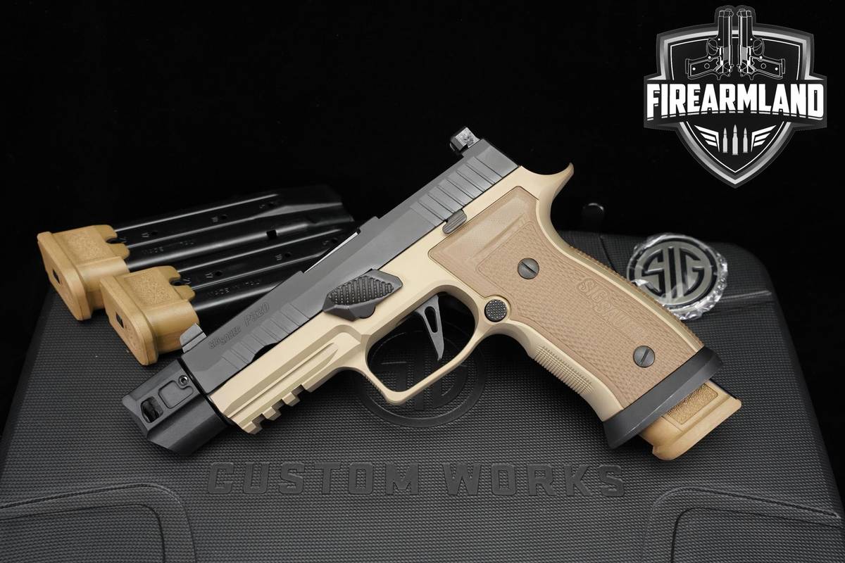 CUSTOM WORKS Sig Sauer P320 AXG Combat 9mm 4.6" P 320 +3 MAGS & ORIG CASE