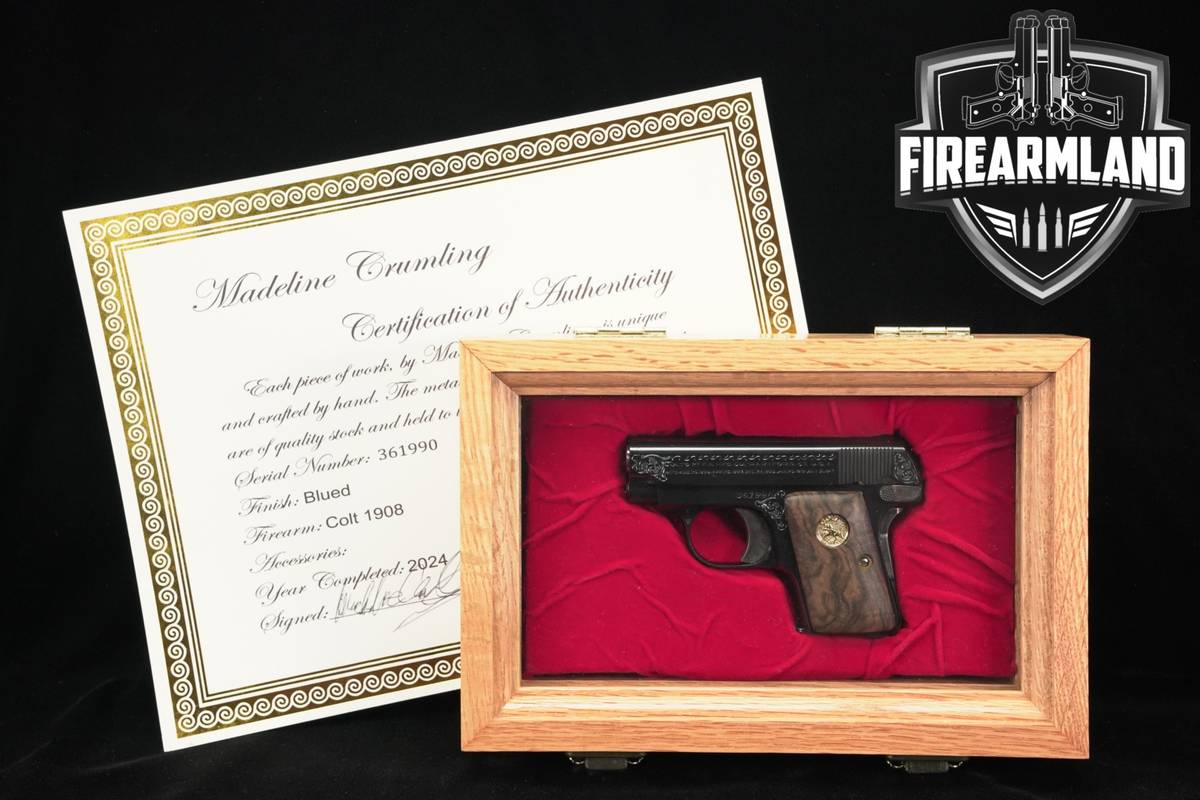 ENGRAVED 1926 Colt Model 1908 Vest Pocket 25 ACP MADELINE CRUMLING + LOA