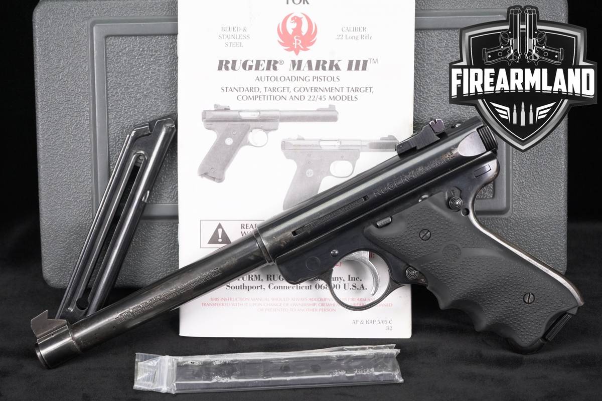2006 Ruger Mark III Target 22LR 6.88" Blued MKIII MK 3 +2 MAGS & ORIG CASE