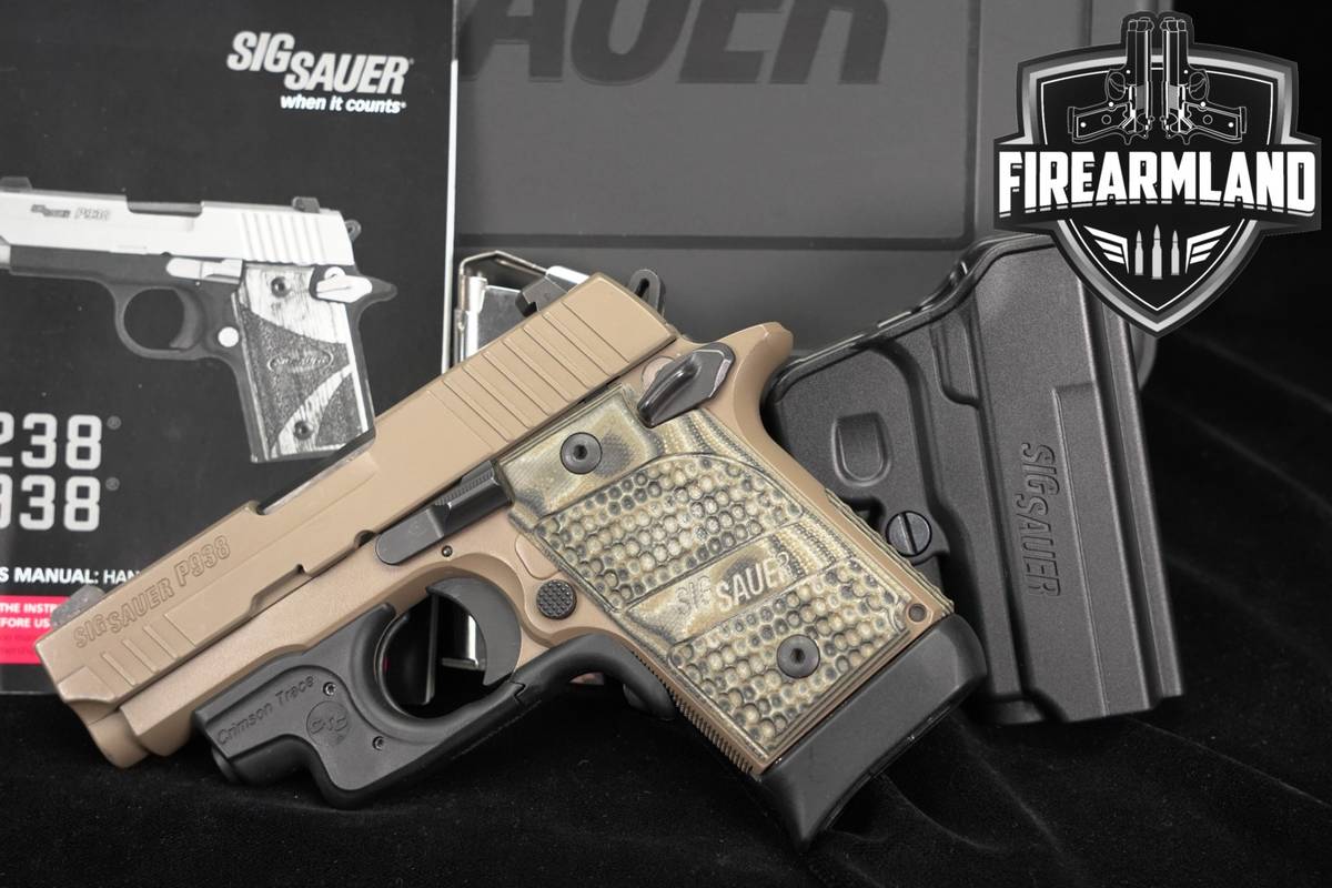 Sig Sauer P938 Scorpion 9mm P 938 CRIMSON TRACE LASERGUARD +2 MAGS, OG CASE