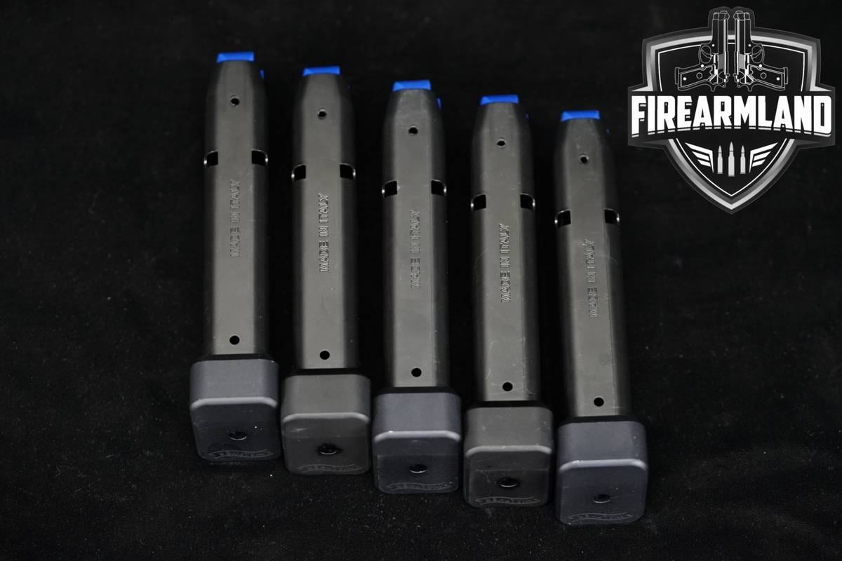 Walther FIVE (5) PDP 18-Round Extended 9mm Magazines Luger Mags
