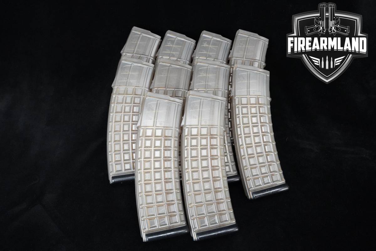 10 MAGS Steyr Arms AUG Waffle Mag 42rd Clear Steyr Black BP AUG Waffle-Mag