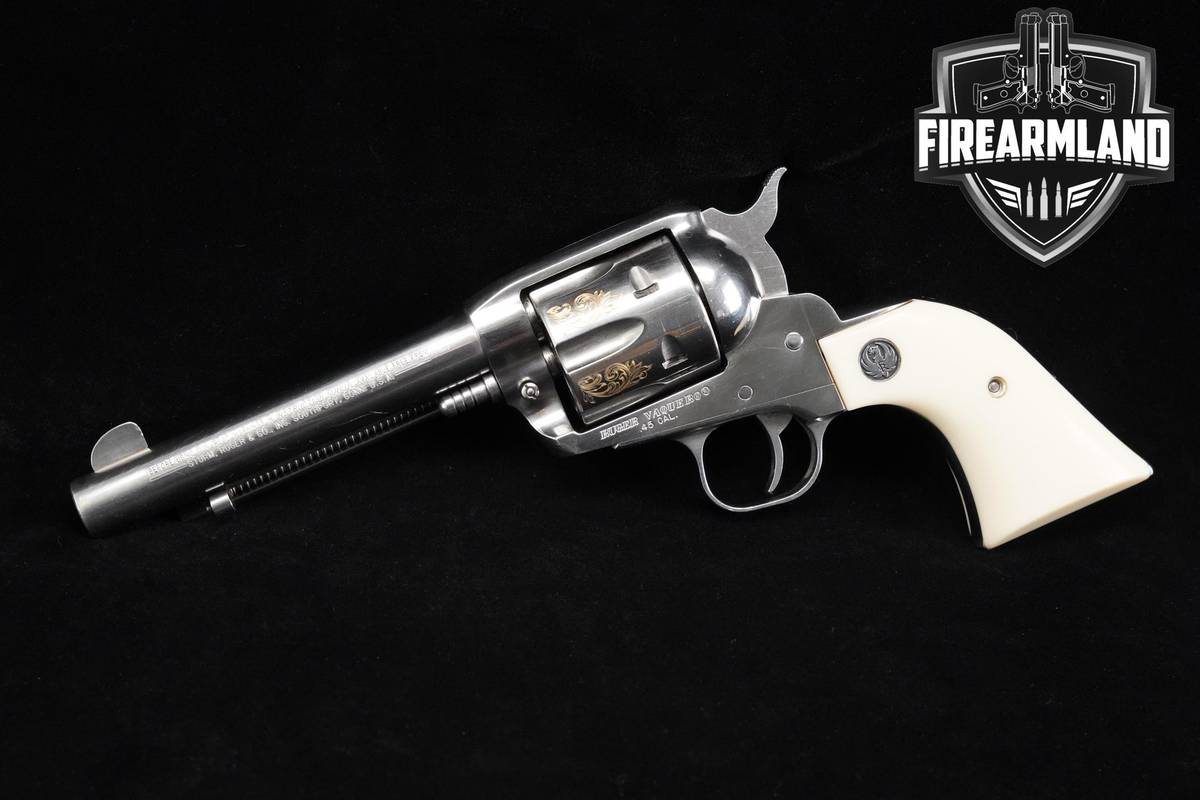 ENGRAVED 1999 Ruger Vaquero 45-Colt 5.5" Stainless Ruger-Vaquero