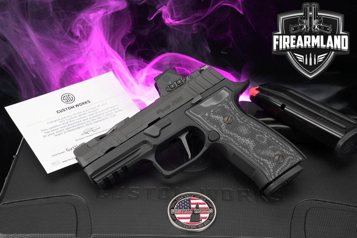 Sig Sauer P320 Custom Works AXG Spectre 9mm 3.6" +3 MAGS, OG CASE & ROMEO-X