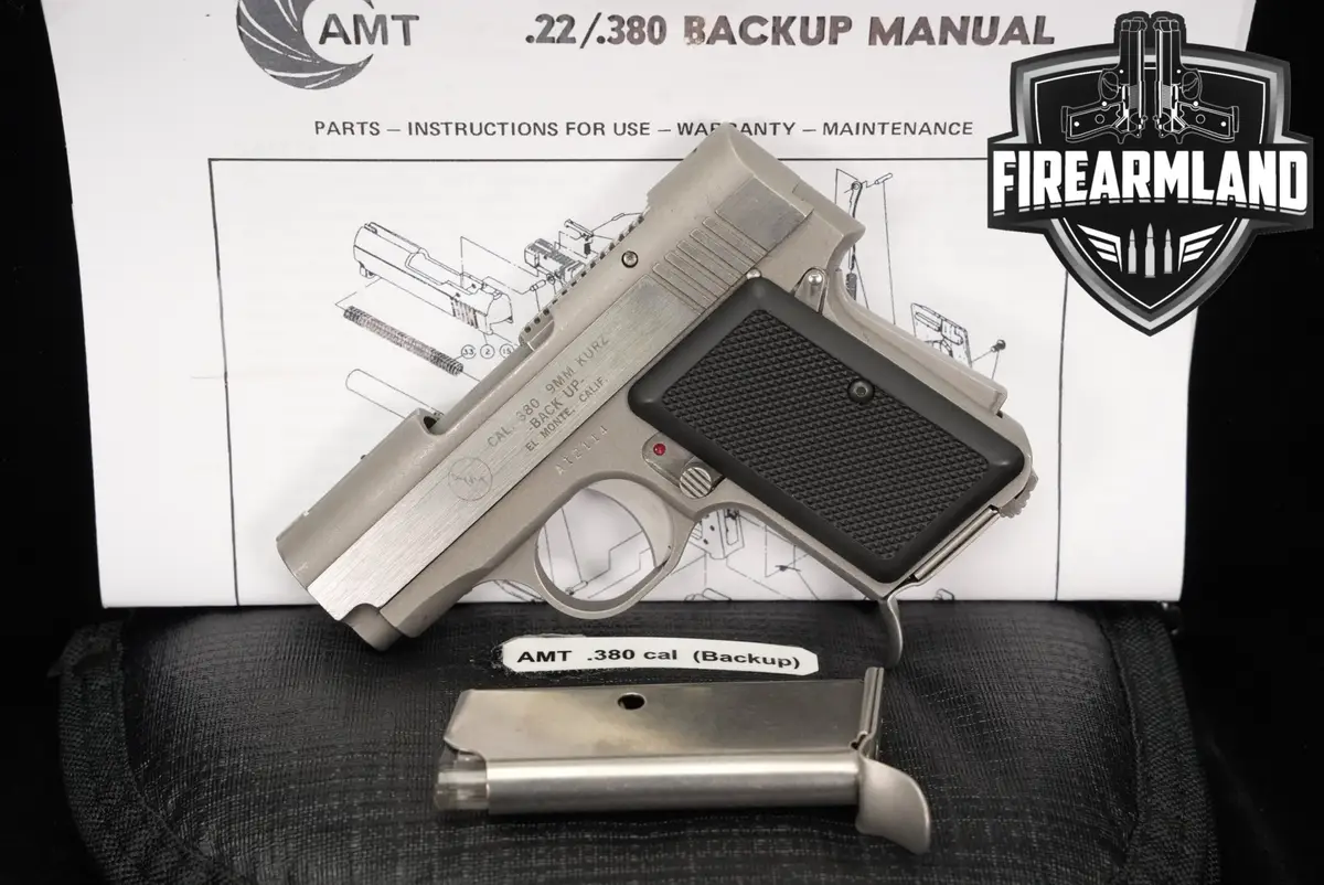 AMT Backup 380 ACP 2.5" Stainless SAO +2 MAGS & CASE