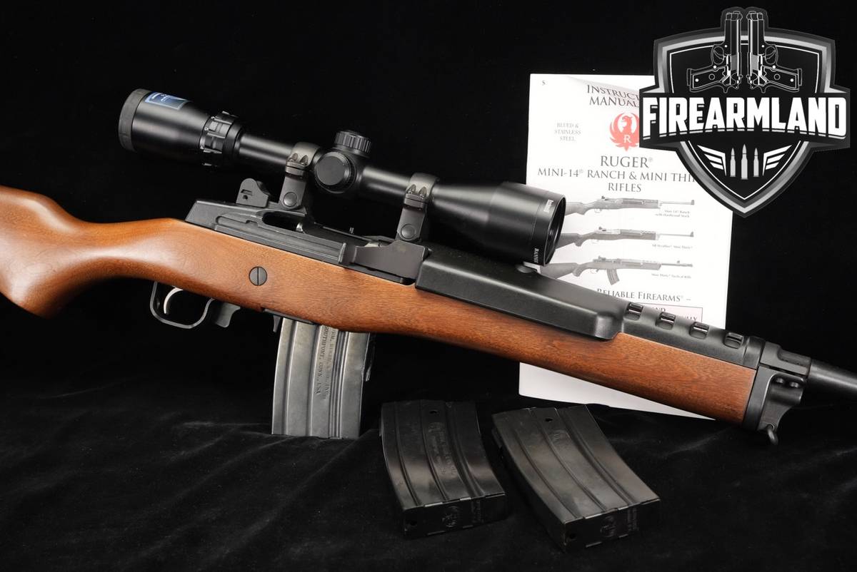 Ruger Mini-14 Ranch Rifle 5.56 NATO 18.5" Mini14 +3 MAGS, BUSHNELL SCOPE
