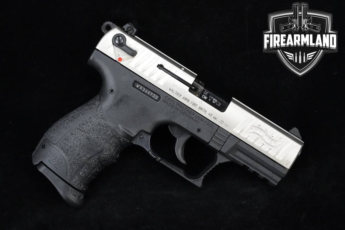 Walther P22 22LR Nickel Two-Tone DA/SA Walther P-22 +2 MAGS & ORIG CASE