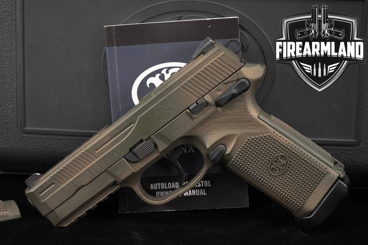 FN FNX-45 45ACP 4.5" FDE FNX45 Custom Green/Gold Finish +ORIG CASE