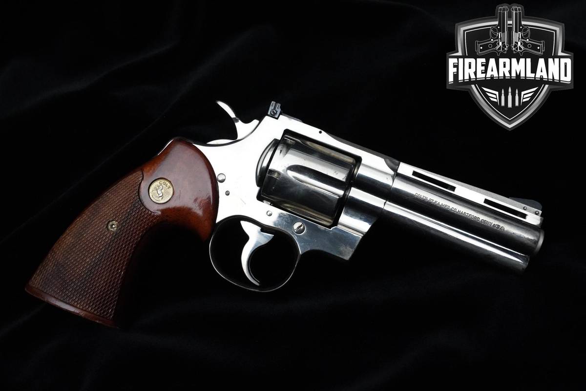 1971 Colt Python 357 Magnum 4" Nickel Plated Nickel Revolver VENT RIB DA/SA