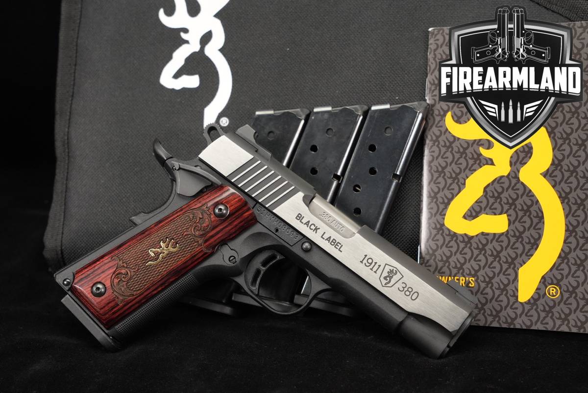 Browning 1911-380 Black Label Compact 380ACP 3.6" +4 MAGS & ORIG CASE