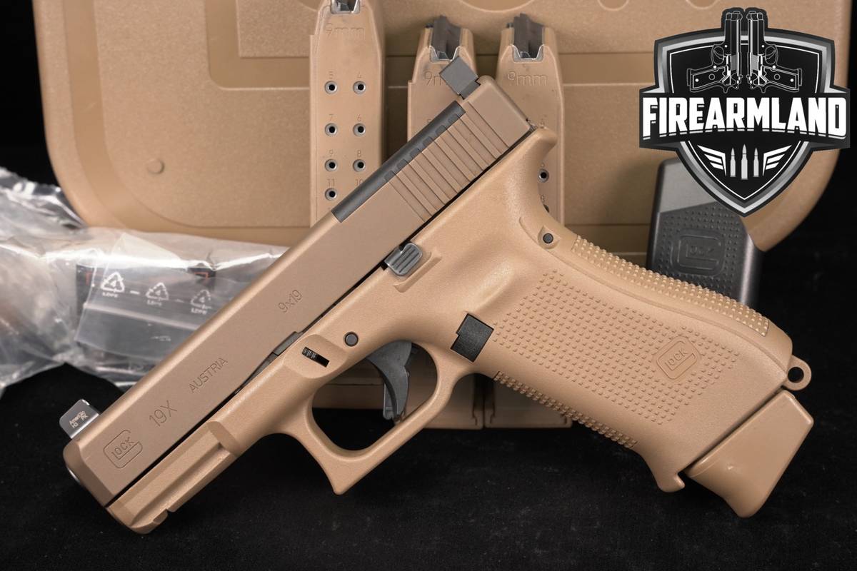Glock 19X MOS G19X 9mm 4.02 Coyote +4 MAGS, ORIG CASE