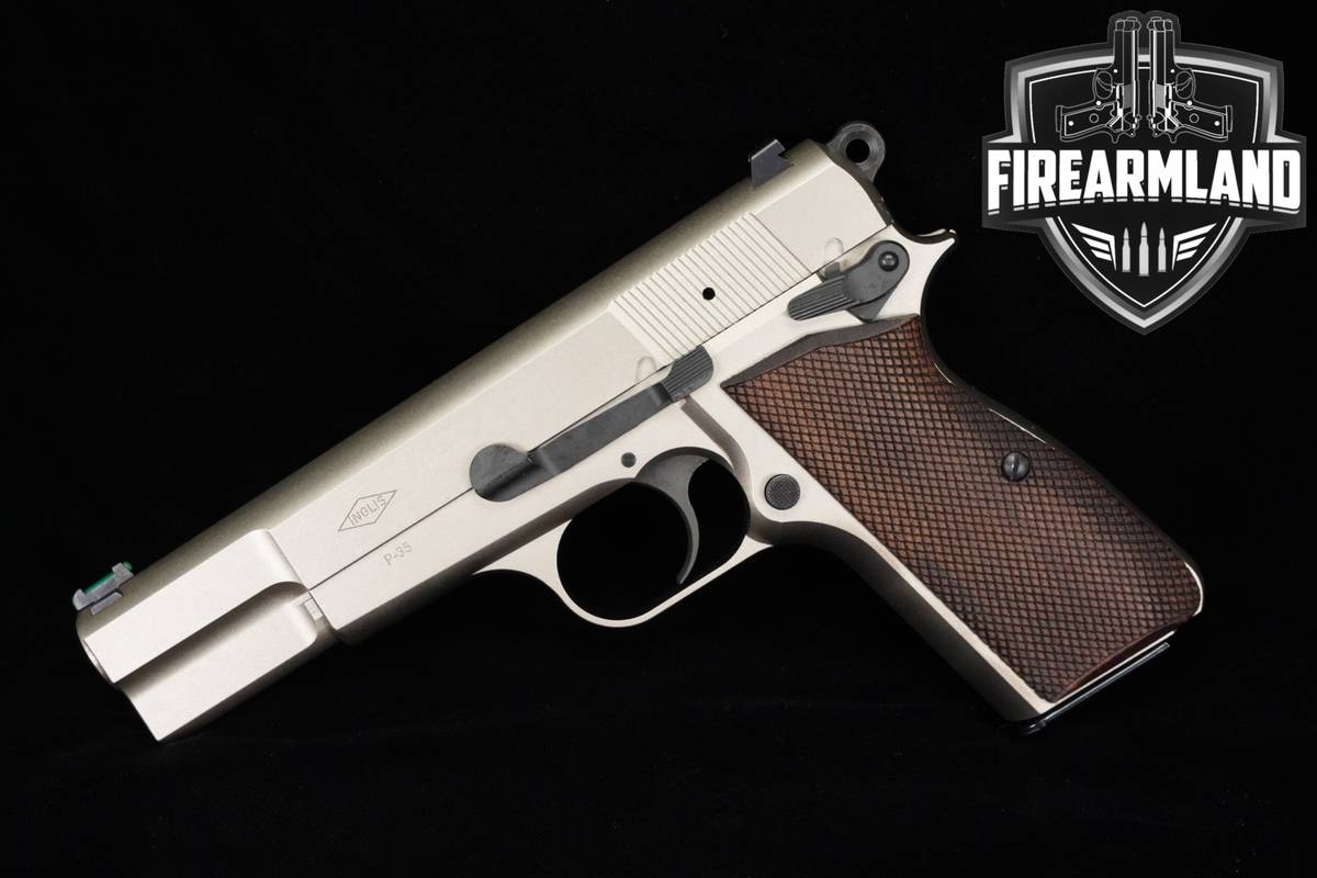 Inglis Manufacturing P-35 Nickel 9mm 4.7" P35 Hi-Power Pattern +ORIG CASE