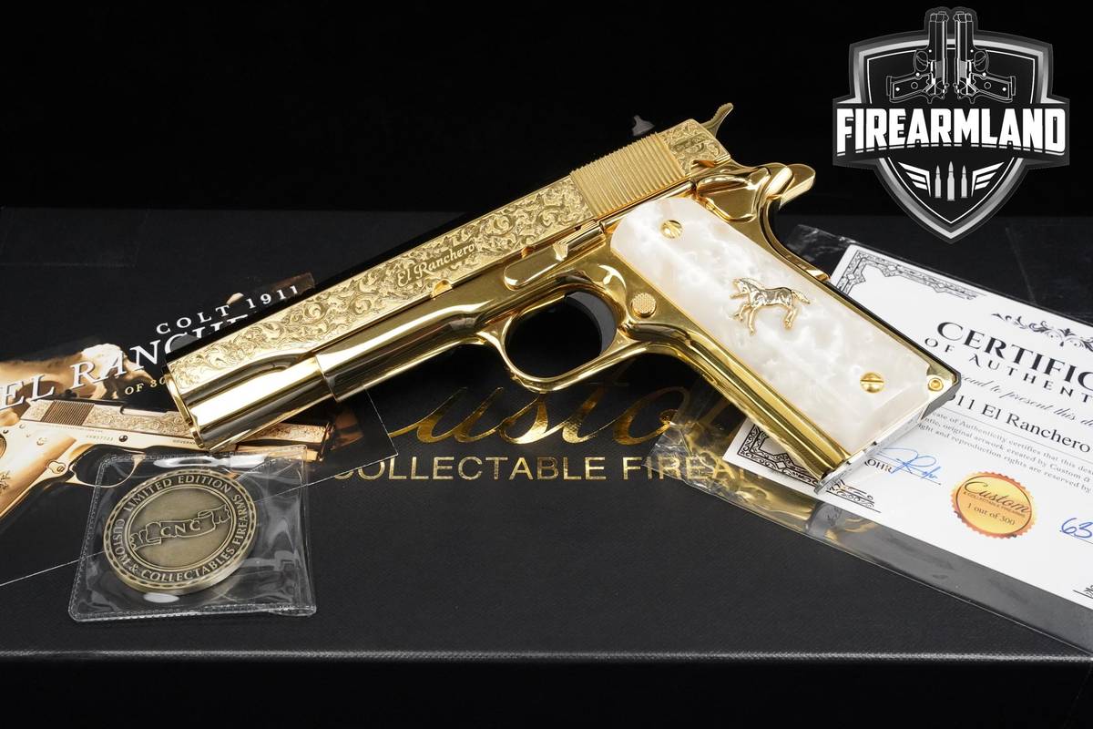 LIMITED 24K GOLD ENGRAVED #63/300 Colt Government El Ranchero 1911 +OG BOX