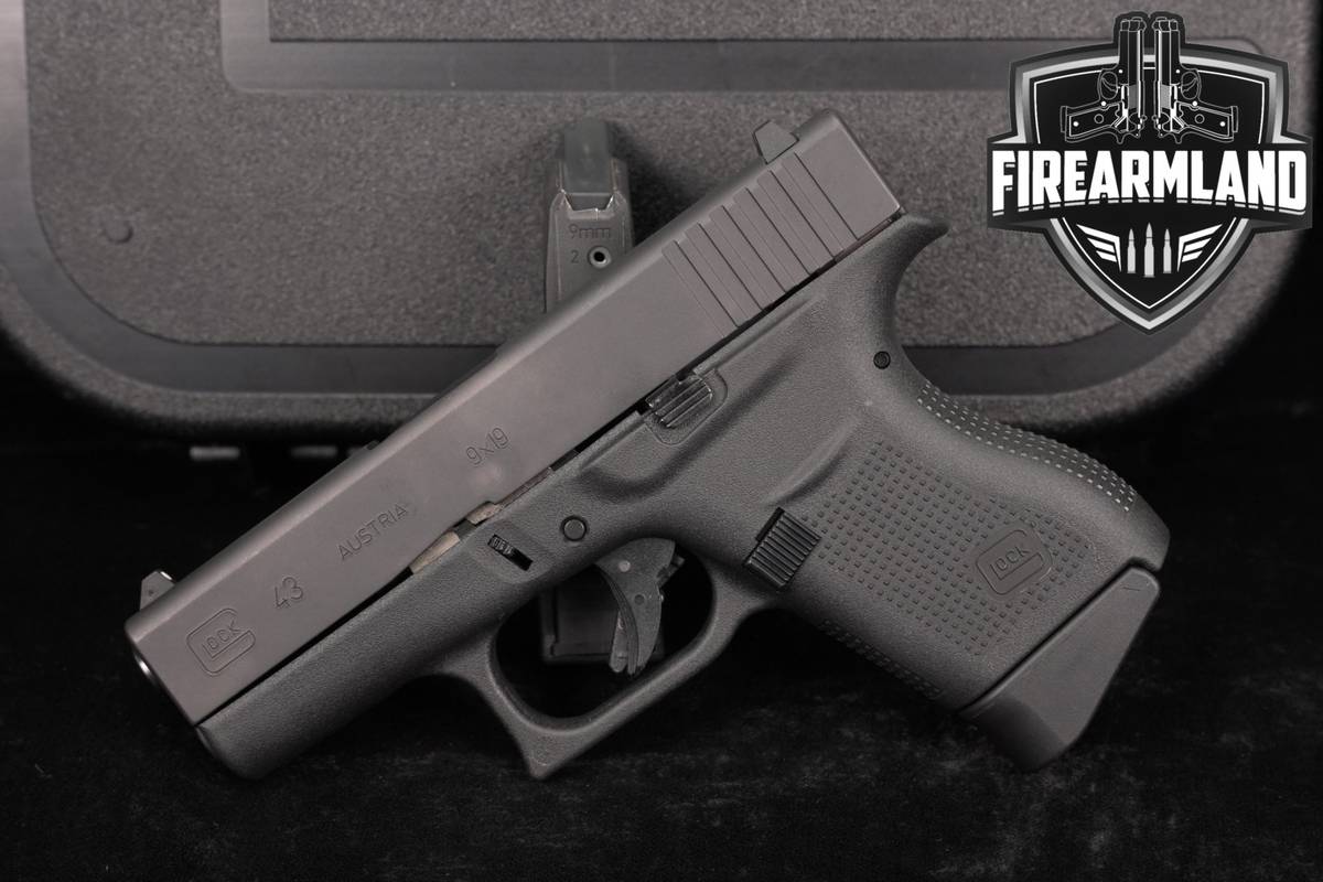 Glock 43 G43 Slimline 9mm 3.41" +2 MAGS & ORIG CASE