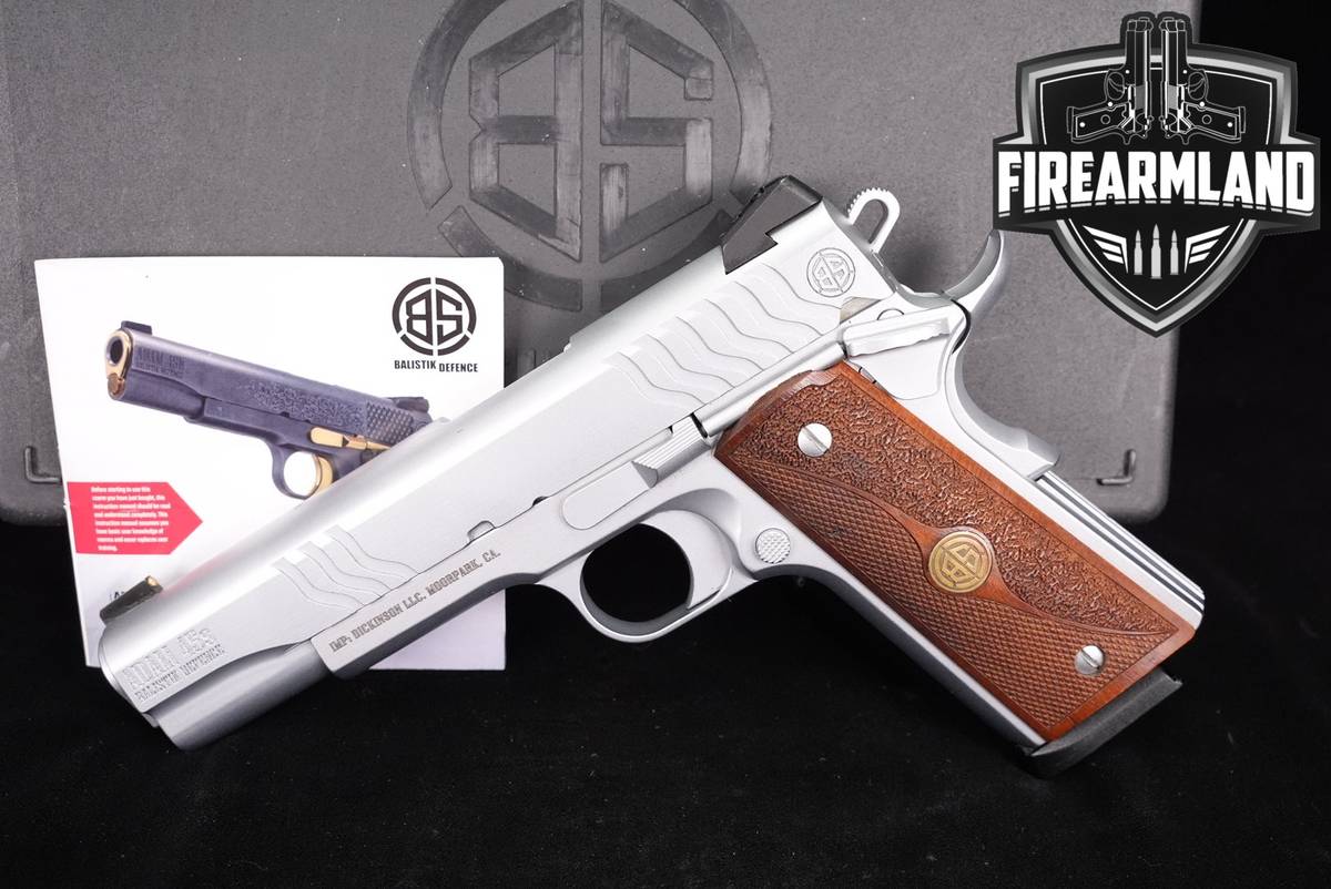 Balistik Defence ADAM 45s 45 ACP 1911 5" Silver S +ORIG CASE